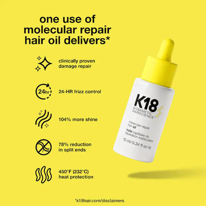 K18® Biomimetic Hairscience Mini Molecular Repair שמן לשיער 10 מ"ל