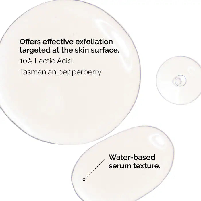 مصل التقشير من The Ordinary® بحمض اللاكتيك 10% + حمض الهيالورونيك 2%