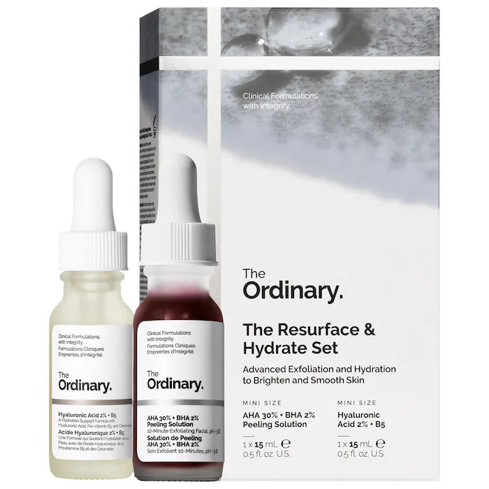 The Ordinary® The Resurface &amp; Hydrate סט עם חומצה היאלורונית + AHA