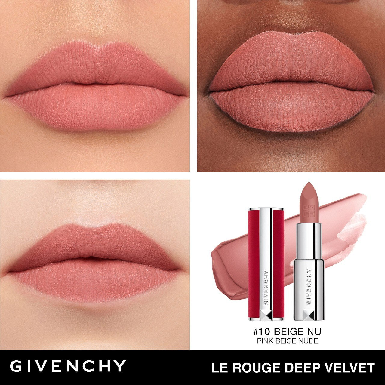 جيفنشي - أحمر شفاه Le Rouge Deep Velvet Matte - لون مكثف ونهاية مخملية غير لامعة®