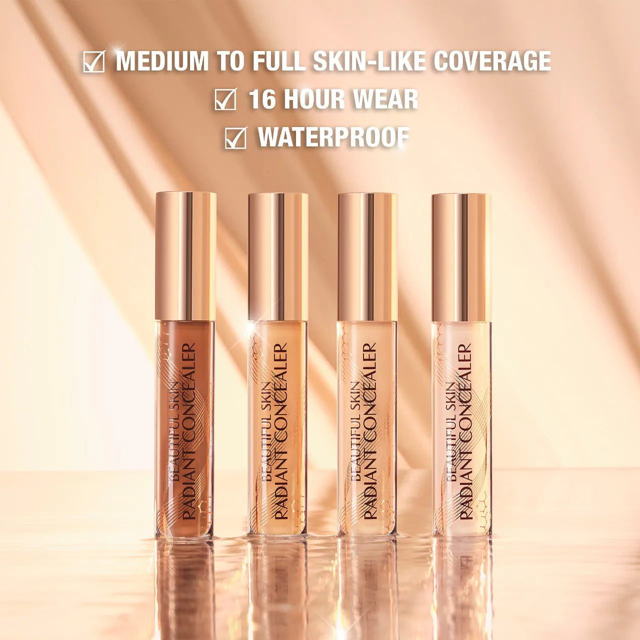 Charlotte Tilbury – Beautiful Skin Medium to Full Coverage Radiant Concealer with Hyaluronic Acid®