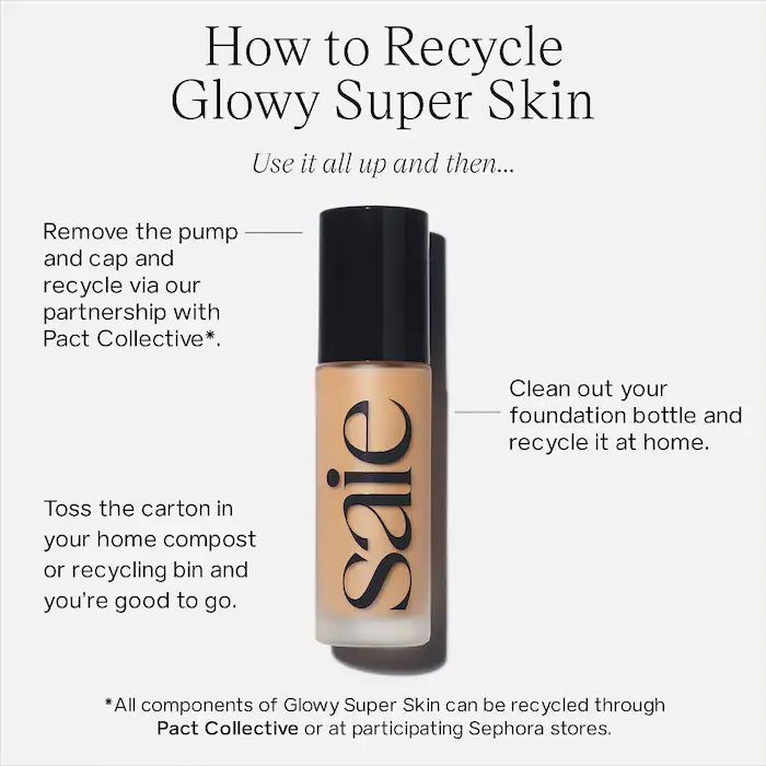 كريم أساس Saie® Glowy Super Skin Tint مع حمض الهيالورونيك