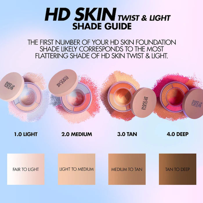 بودرة التلميع والإضاءة HD Skin Twist &amp; Light 24HR من MAKE UP FOR EVER®