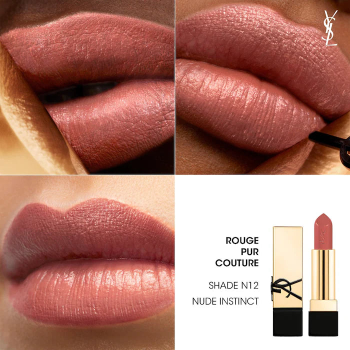 أحمر شفاه Yves Saint Laurent Rouge Pur Couture Caring Satin مع السيراميد - Makeup Essential®