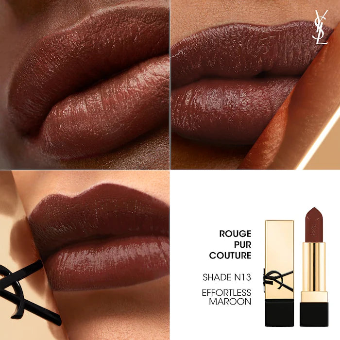 أحمر شفاه Yves Saint Laurent Rouge Pur Couture Caring Satin مع السيراميد - Makeup Essential®