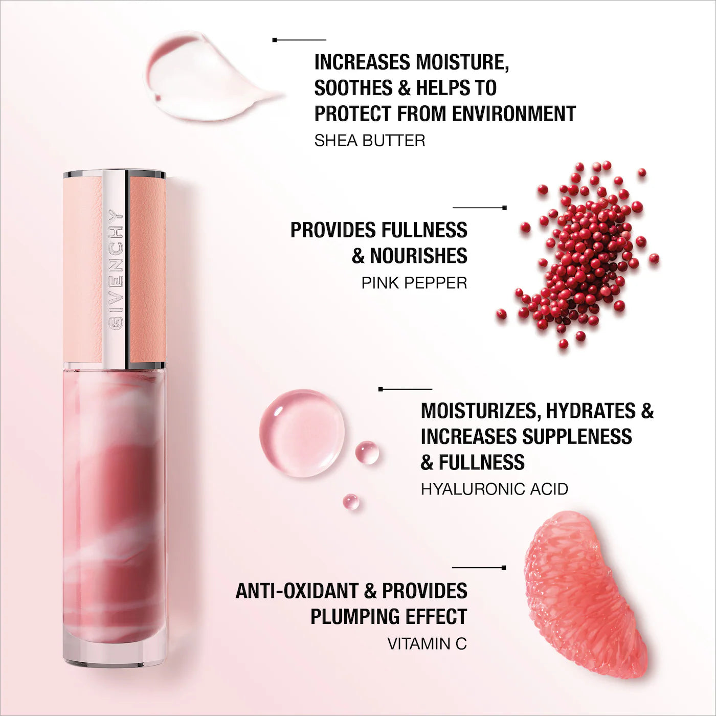 Givenchy  Rose Perfecto Hydrating Tinted Lip Gloss Shimmer finish®