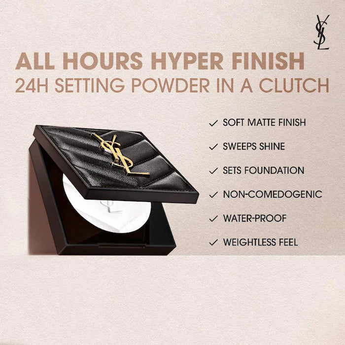 بودرة غير لامعة طبيعية متعددة الاستخدامات All Hours Hyper Finish 24H من Yves Saint Laurent - Makeup Essential®