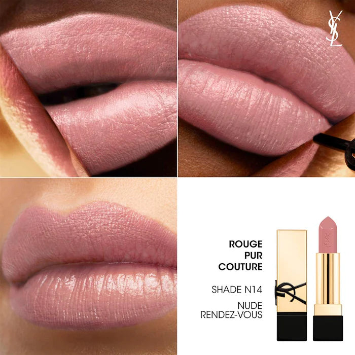 أحمر شفاه Yves Saint Laurent Rouge Pur Couture Caring Satin مع السيراميد - Makeup Essential®