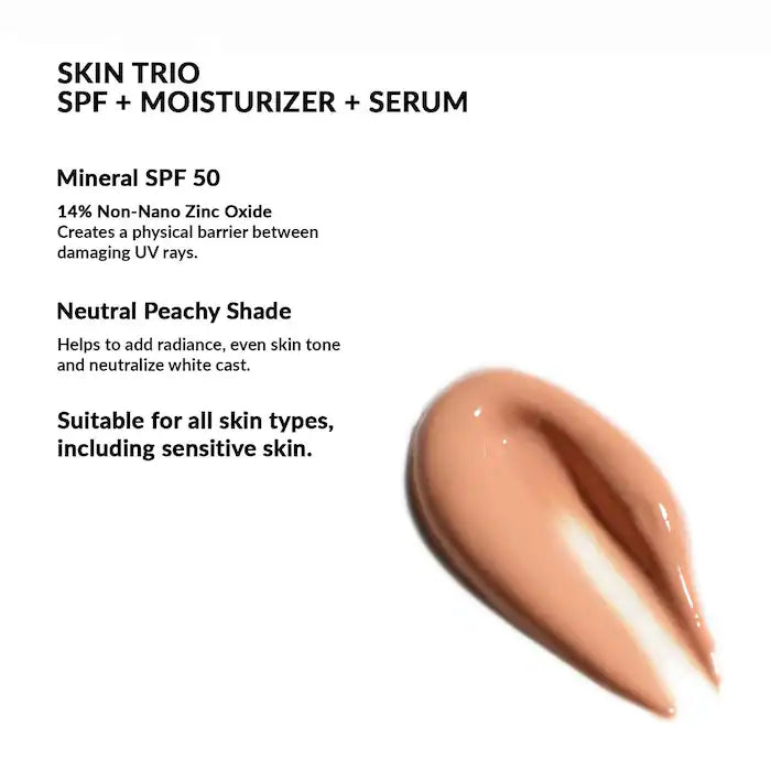 REFY Skin Trio Mineral SPF 50 קרם לחות וסרום מבהיר עם Squalane - Makeup Essential®