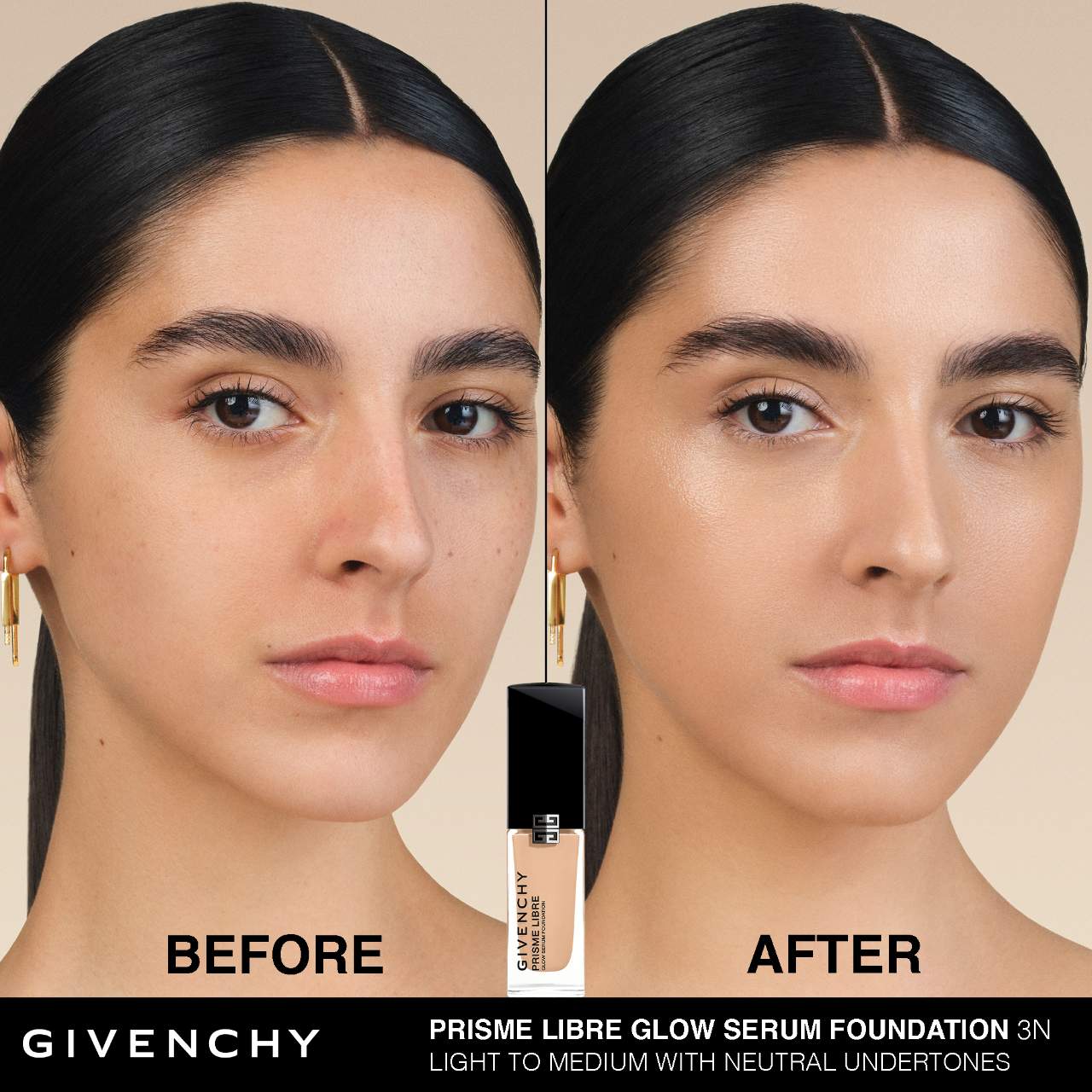 جيفنشي - كريم أساس Prisme Libre Glow Serum Blurring مع لمسة نهائية طبيعية: احصلي على بشرة مشرقة وخالية من العيوب®