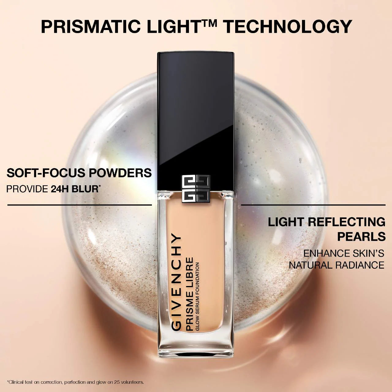 جيفنشي - كريم أساس Prisme Libre Glow Serum Blurring مع لمسة نهائية طبيعية: احصلي على بشرة مشرقة وخالية من العيوب®