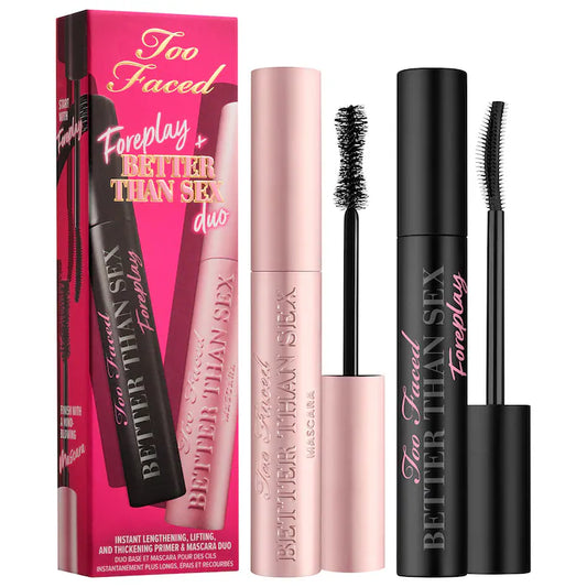 مجموعة Too Faced Foreplay + Better Than Sex Primer &amp; Mascara Duo – مجموعة تعزيز الرموش المثالية®