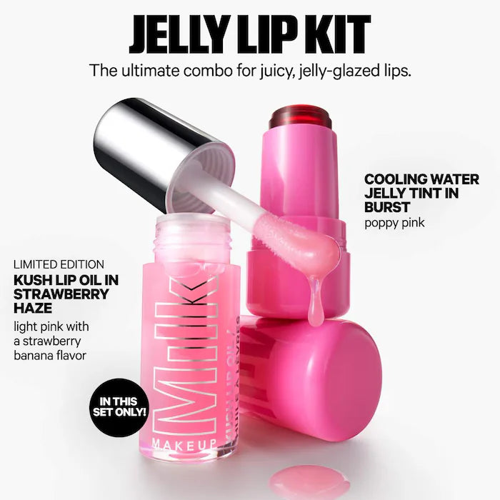 MILK MAKEUP ערכת השפתיים של Jelly: Lip + Cheek Stain &amp; Lip Oil Duo®